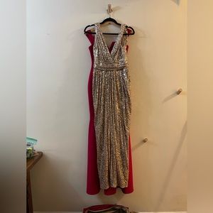 badgley mischka sequin dress sz 2